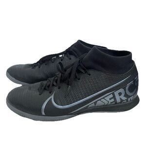Nike Men Mercury Superfly Academy Sneakers Size 7.5 Black Soccer FLAWED Outdoor